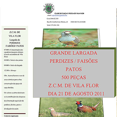 Largada de Perdizes, Patos e Faisões - Agosto 2011